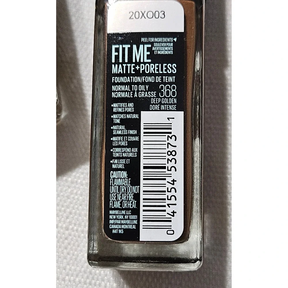 Maybelline‎ Fit Me Matte Poreless Foundation Deep Golden 368 4 Bottles